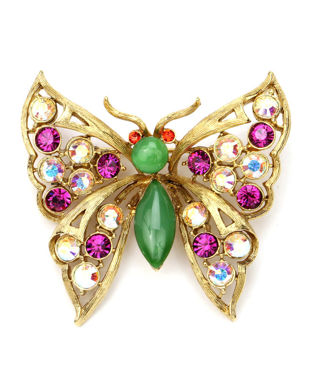 Crystal Butterfly Brooch